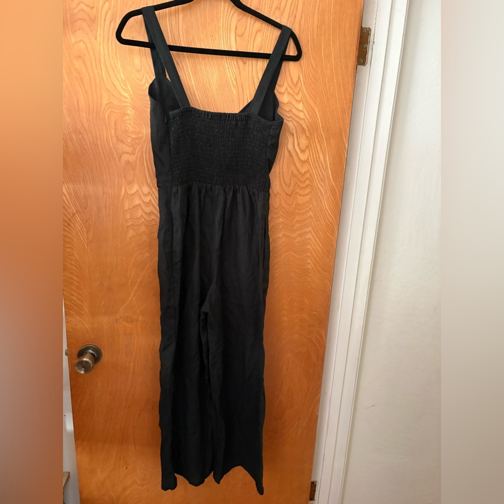 Faithfull the Brand Black linen Jumpsuit with Button Detail M - Picture 10 of 11